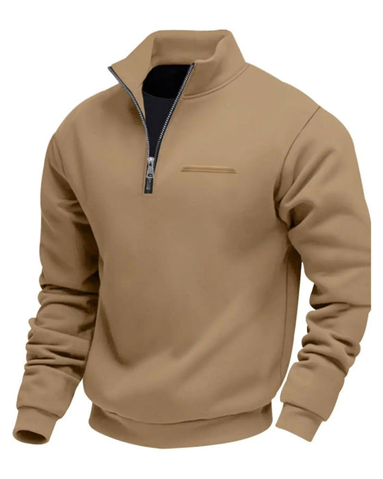 Sweatshirt Jednolity Kolor Stójka Zamek