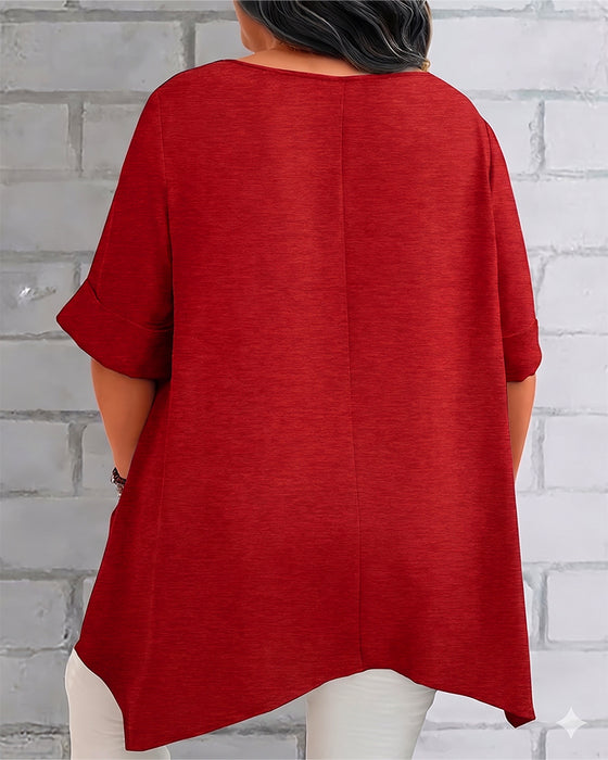 T-Shirt Luźny Boczna Kieszeń