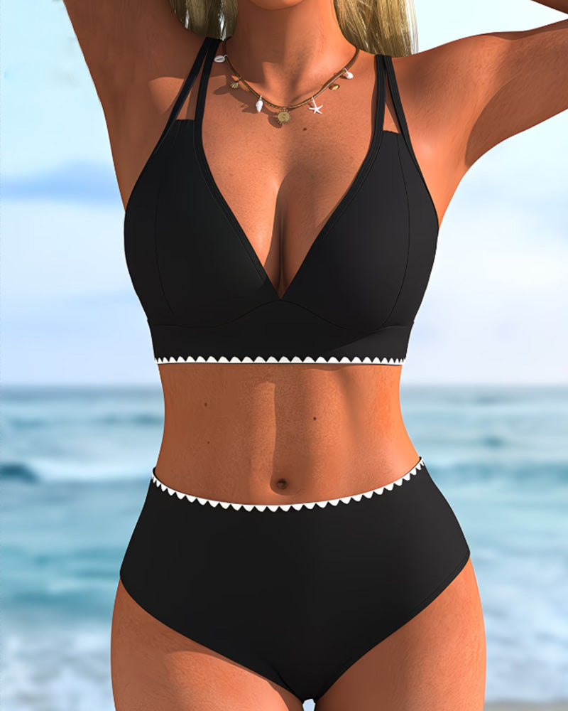 Bikini Dwa-Paski Kontrastowe Wykończenie