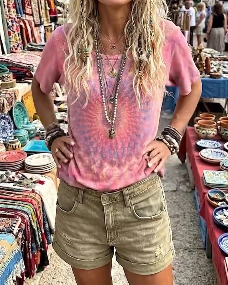 T-Shirt Gradient Krawat Barwnik