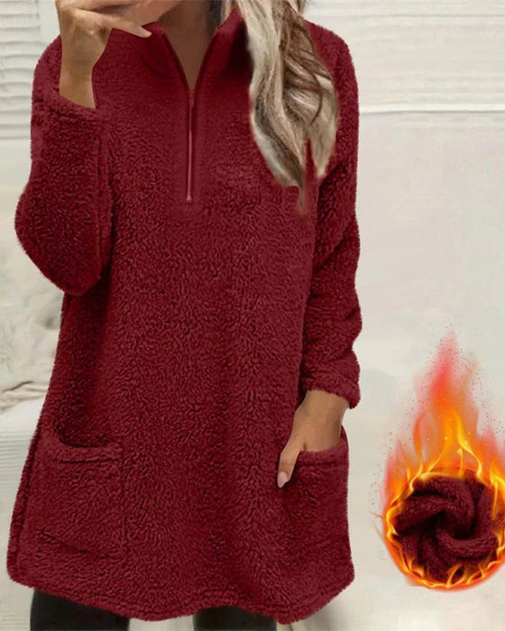 Bluza Jednokolorowa Z Wysokim Kołnierzem