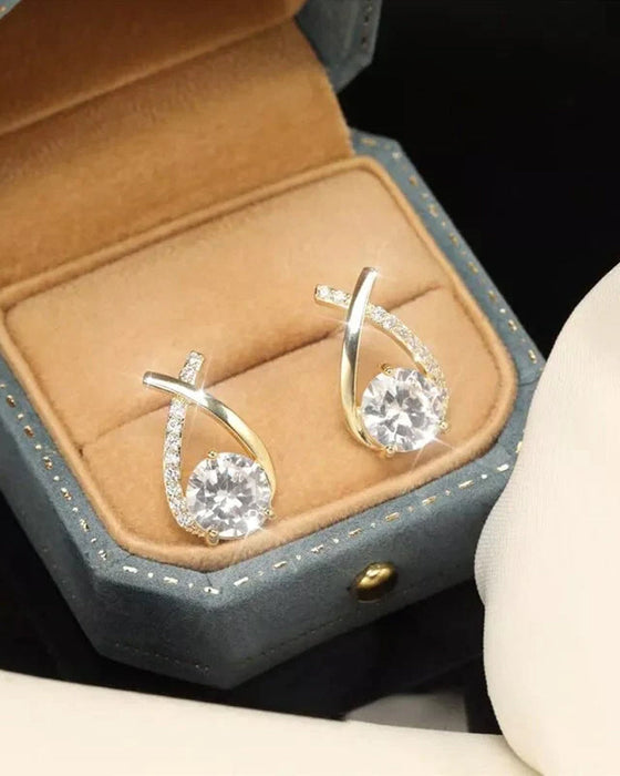 Wysokie kolczyki sztyfty z kamieniem