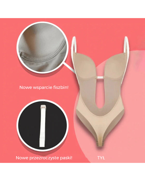 Biustonosz modelujący sylwetkę niewidoczny na plecach