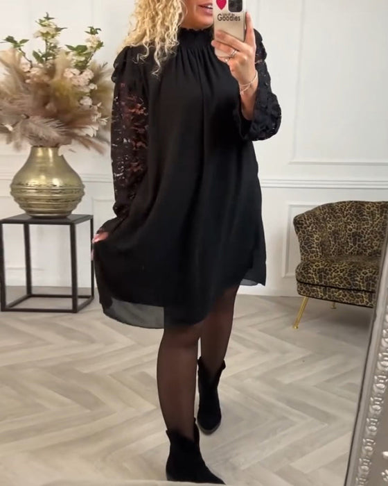 Elegancka sukienka z koronką i wycięciami