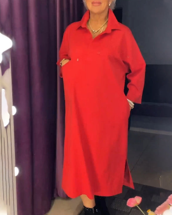 Sukienka o swobodnym kroju z kołnierzykiem