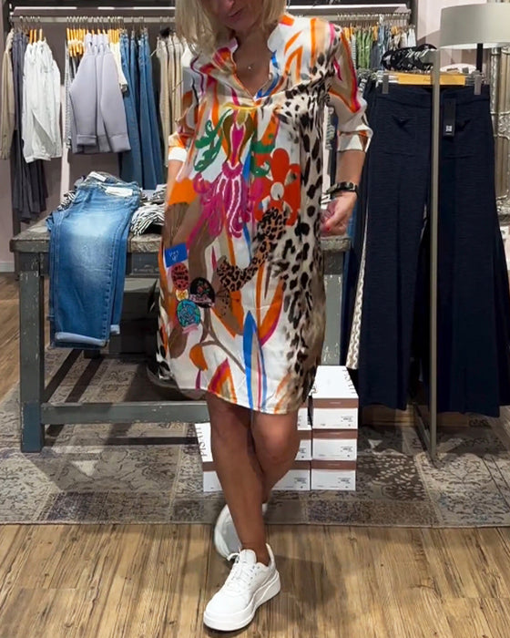 Damska, codzienna, kolorowa sukienka