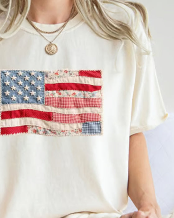 T-Shirt Czwartego Lipca Amerykańska Flaga