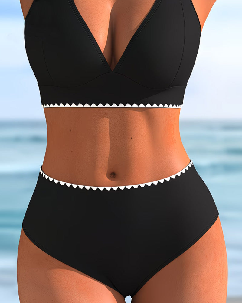 Bikini Dwa-Paski Kontrastowe Wykończenie