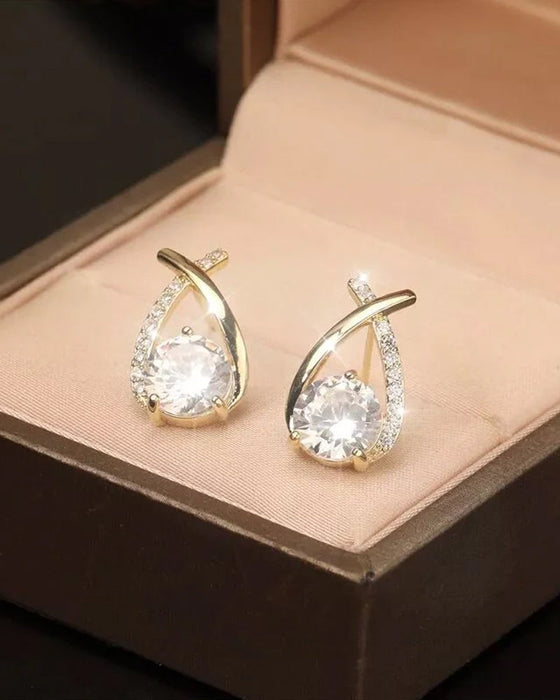 Wysokie kolczyki sztyfty z kamieniem