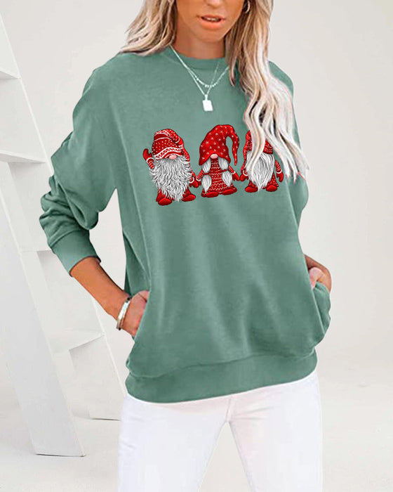 Bluza z długim rękawem i Mikołajami