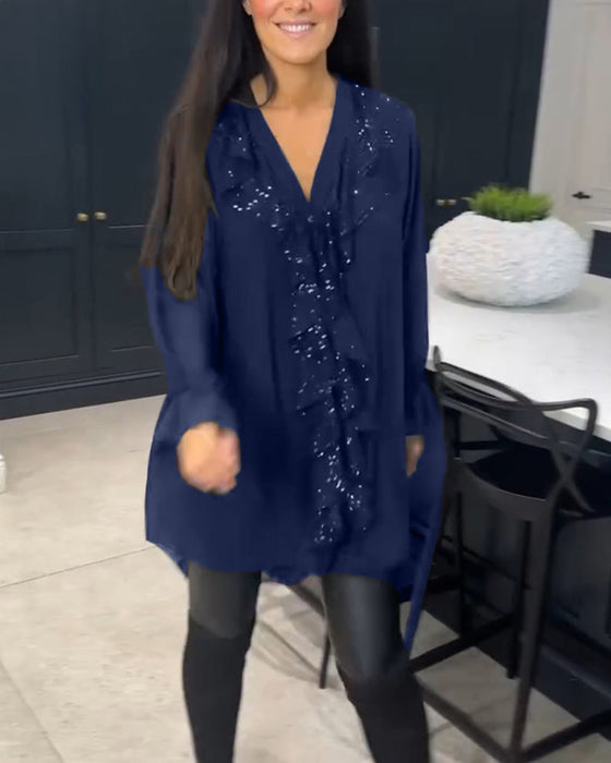 Bluzka z falbankami o eleganckim kroju