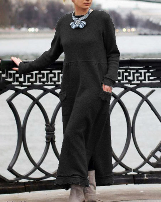 Sukienka maxi w jednolitym kolorze