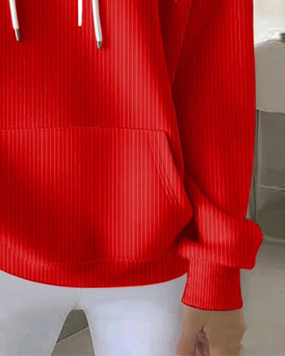Casualowa Bluza Z Kapturem Z Nadrukiem Tekstowym