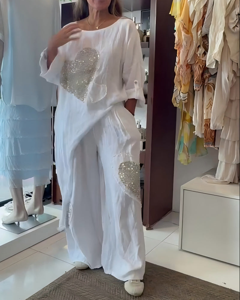 Set Prosty Cekin Serce