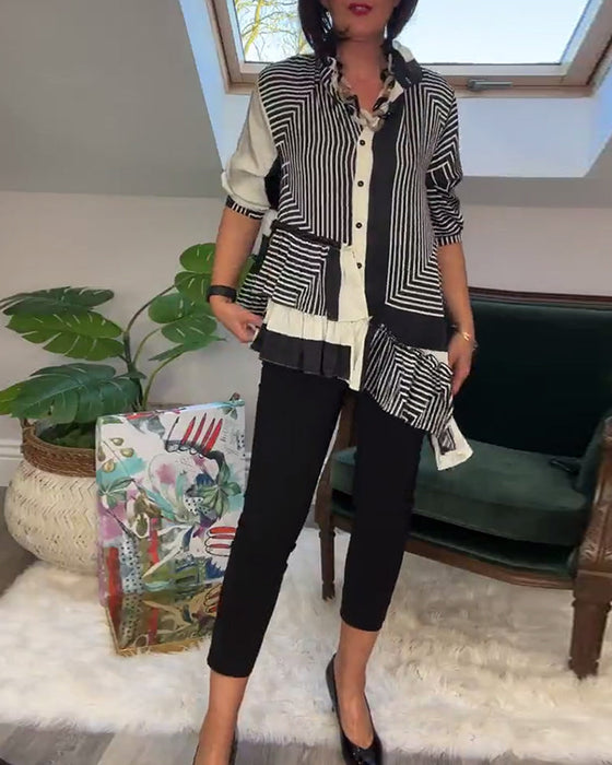 Modna koszula zapinana na guziki o nieregularnym kroju