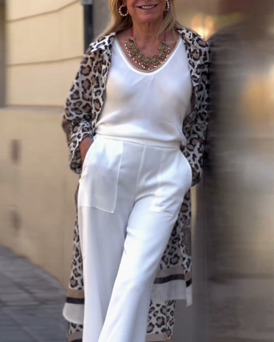 Długa narzutka w panterkę