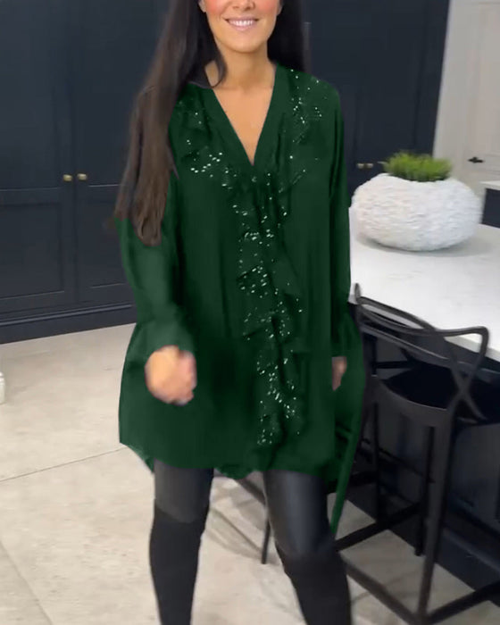 Bluzka z falbankami o eleganckim kroju