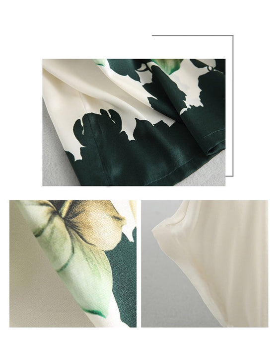 T-shirt z krótkim rękawem z jedwabiu i nadrukiem