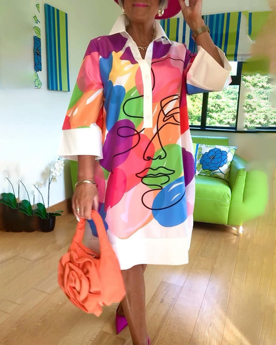 Sukienka z portretowym nadrukiem