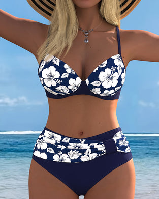 Bikinis Hibiscus Druk Dwuczęściowy
