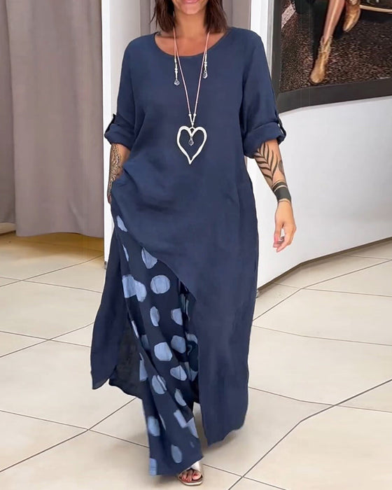 Damski garnitur o swobodnym, luźnym temperamencie