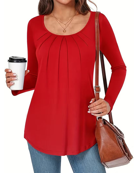 Top Wygodny Wbudowany Biustonosz Plisowany Casual