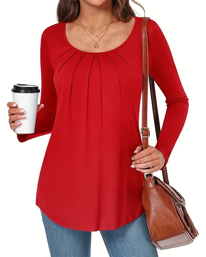 Top Wygodny Wbudowany Biustonosz Plisowany Casual