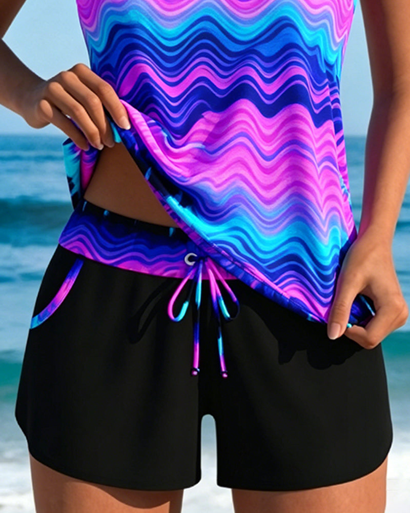 Tankinis Falisty Pasek Gradient
