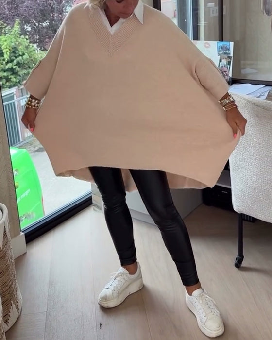 Sweter Z Cechami Dekoltu W Formie V, Przycisków I Asymetrycznej Budowy