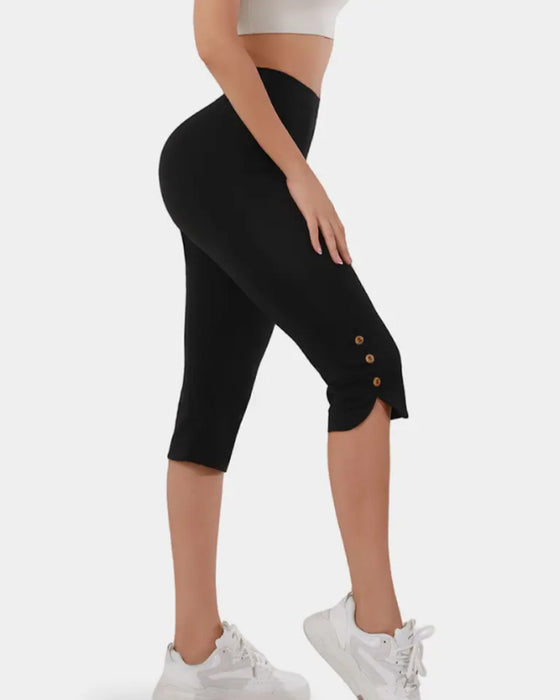 Legginsy Jednokolorowe Slim-Fit Skrócone