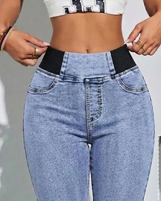 Jeans Elastyczny Stan Skrócony