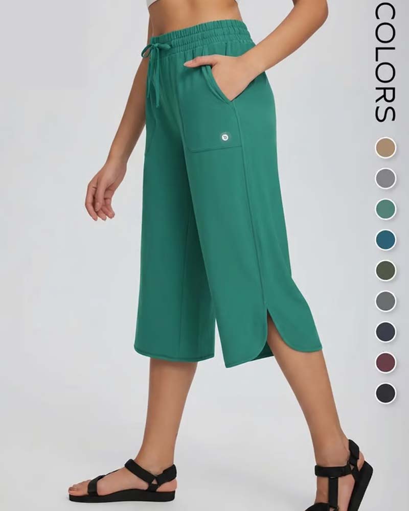 👖 Capris Kobiety Szeroka Noga Joga