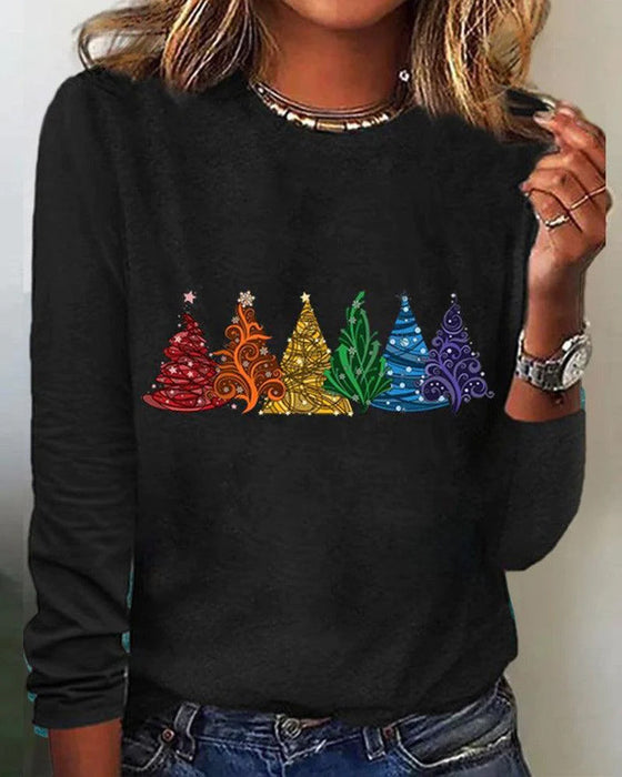 Bluzka z nadrukiem kolorowych choinek