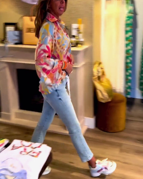 Bluzka z długim rękawem i nadrukiem