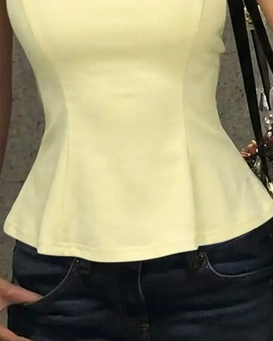 Tank Tops Halter Kwadratowa Szyja Szykowny