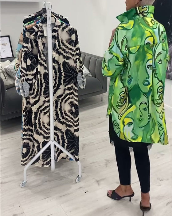 Koszula z guzikami i nadrukiem twarzy