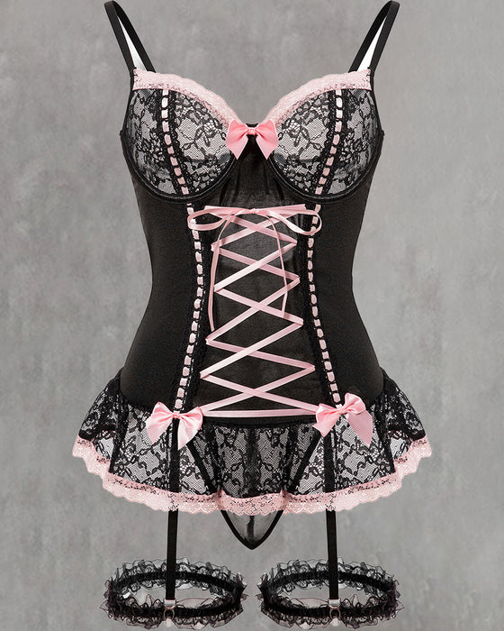 Seksowna Koronkowa Bielizna Z Kokardką
