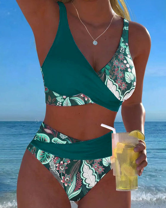 Bikini Kontrast Kolor Moda Kwiatowy