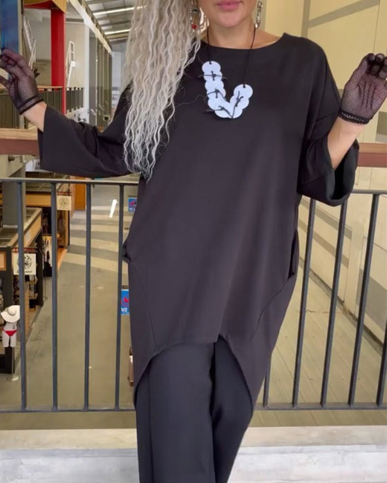 Bluzka o luźnym fasonie i długim rękawie