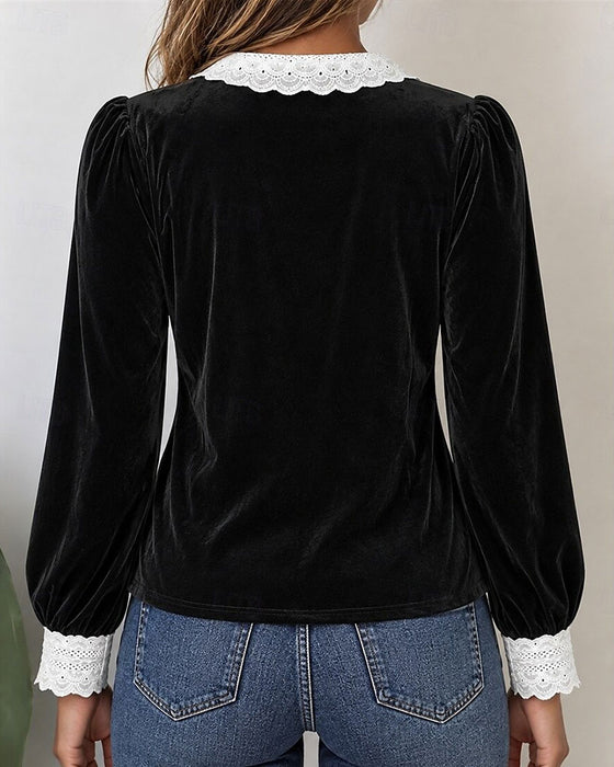 Top V-Szyja Kokarda Patchwork
