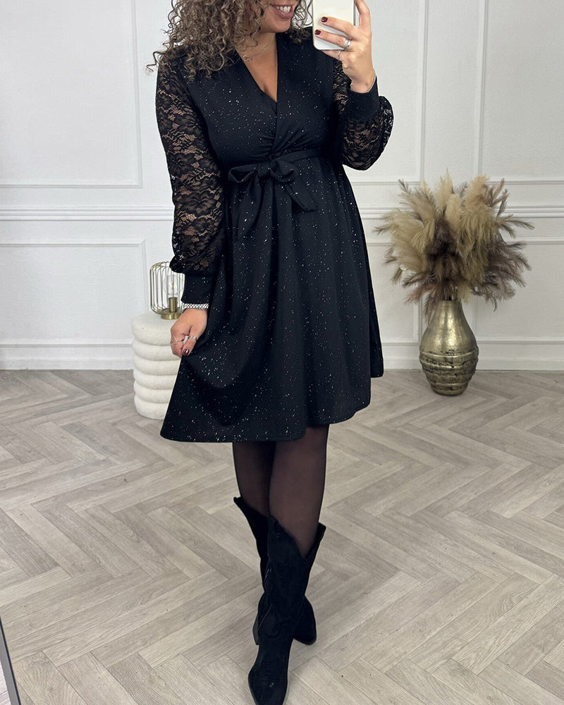 Sukienka Koronka V Dekolt Seksowna