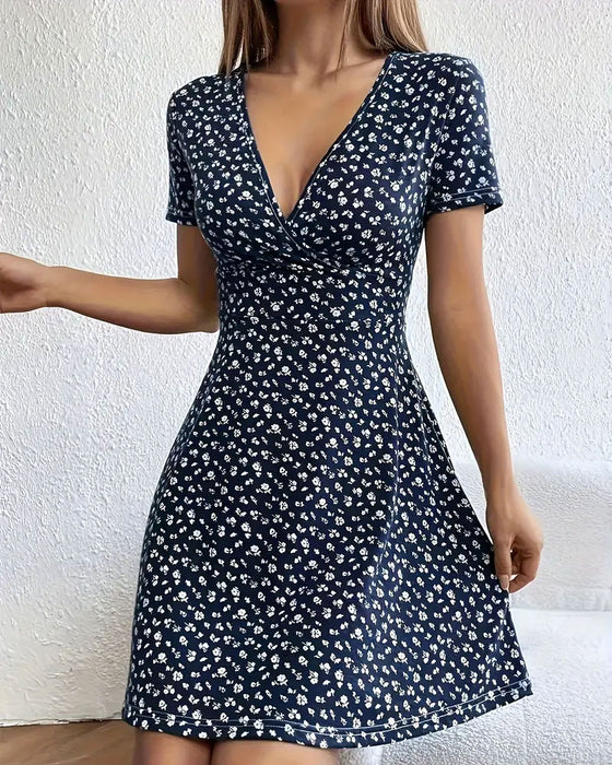 Sukienka Kwiatowa V-Neck Casual