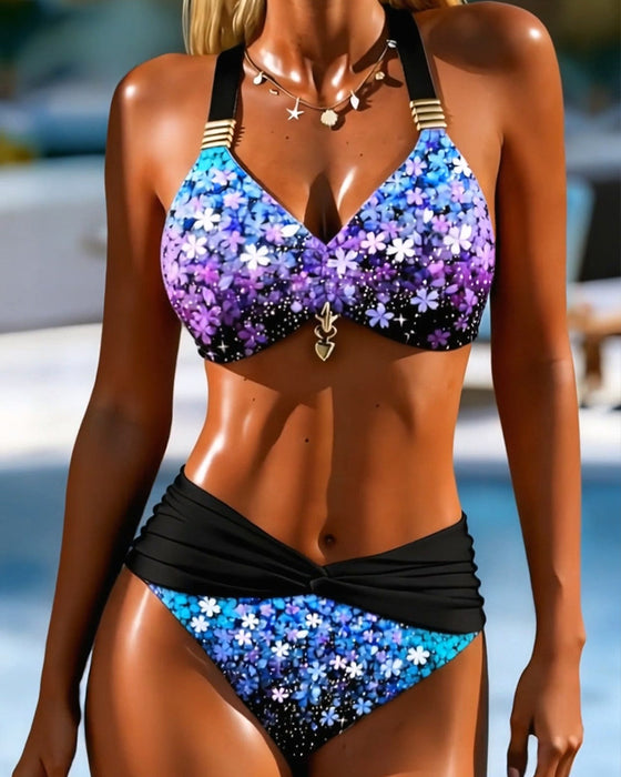 Bikini Na Szyję Dwuczęściowy W Nadruku
