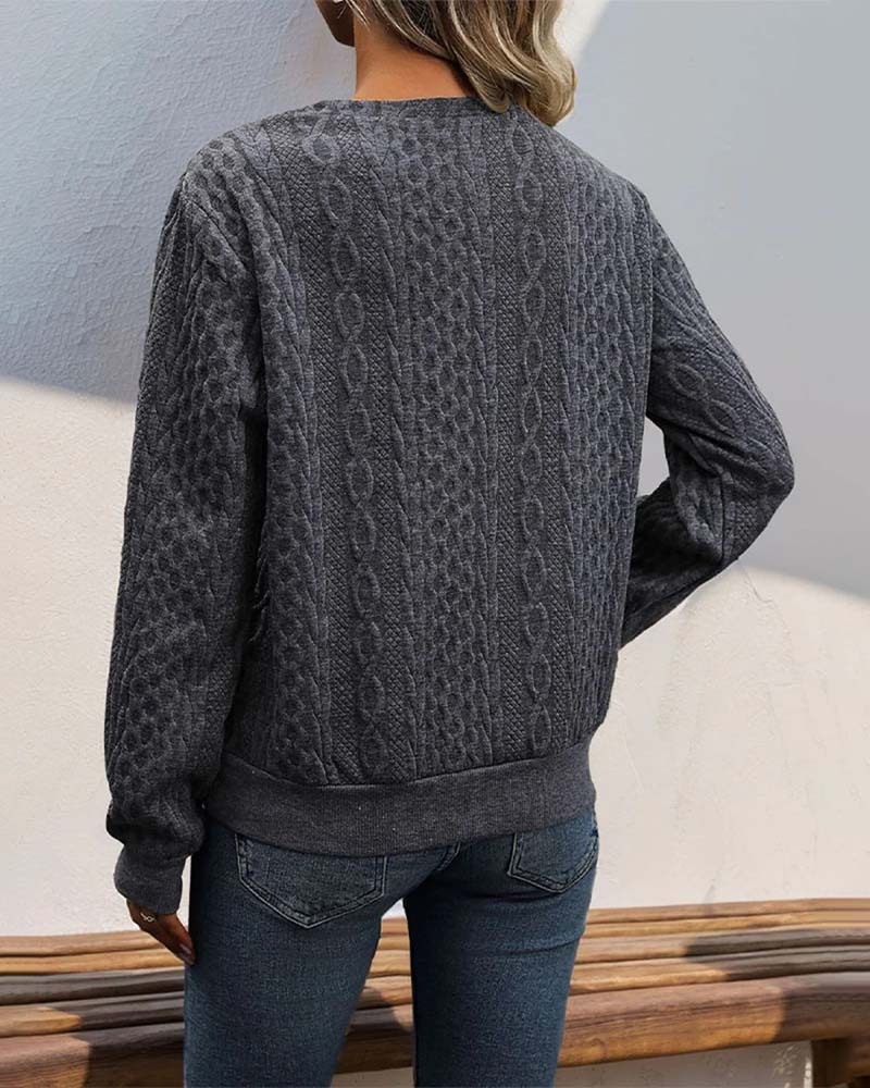 Bluza stylowa, jednokolorowa, ciepła