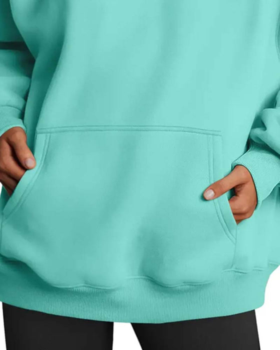 Hoodie Jednolity Kolor Długi Rękaw Swobodny