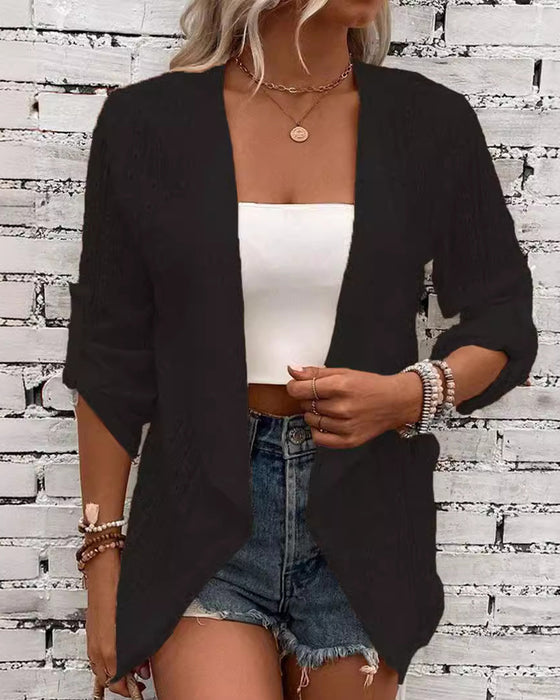 Prosty, jednolity kolor, elegancki kardigan