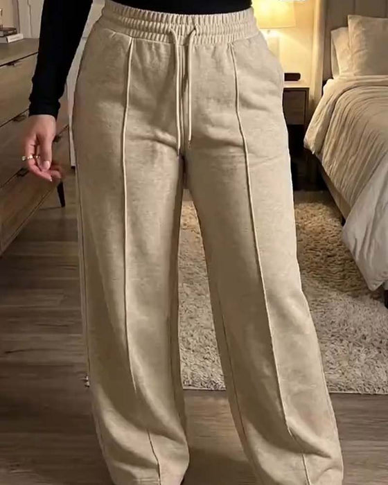 Sweatpants Ściągacz Prosta Noga