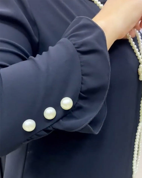 Patchworkowa marszczona sukienka w jednolitym kolorze