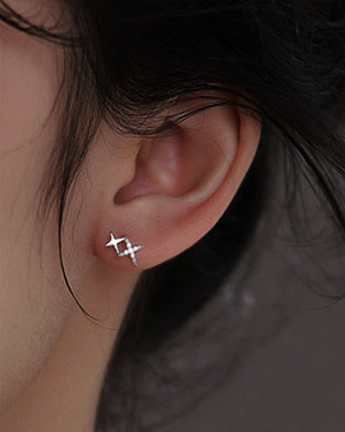 Kolczyki gwiazdy ze srebra próby 925