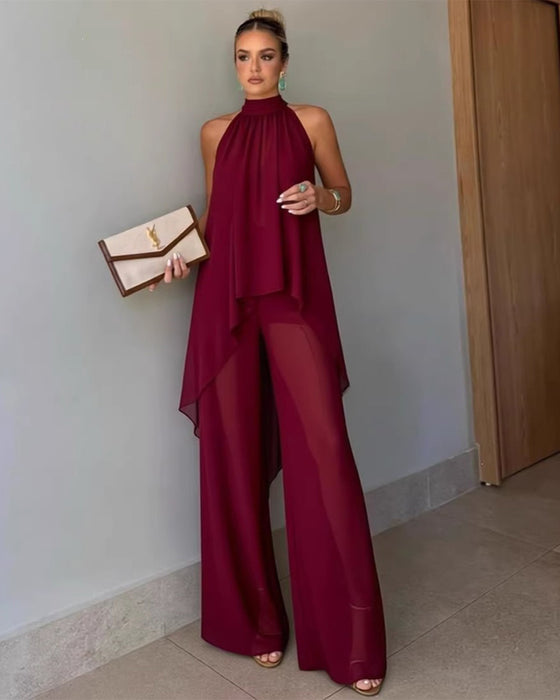 Set Swobodny Asymetryczny Bez Rękawów